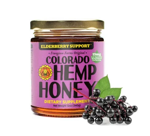 Colorado CBD Hemp Honey Jars Elderberry 12oz