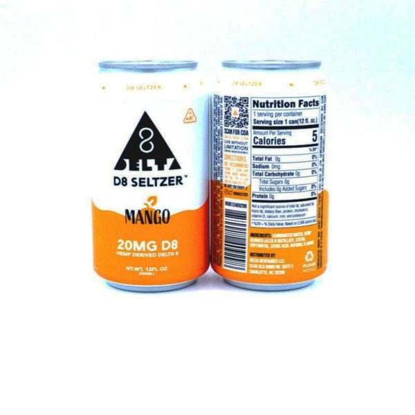 Delta 8 D8 Seltzer Drink Mango
