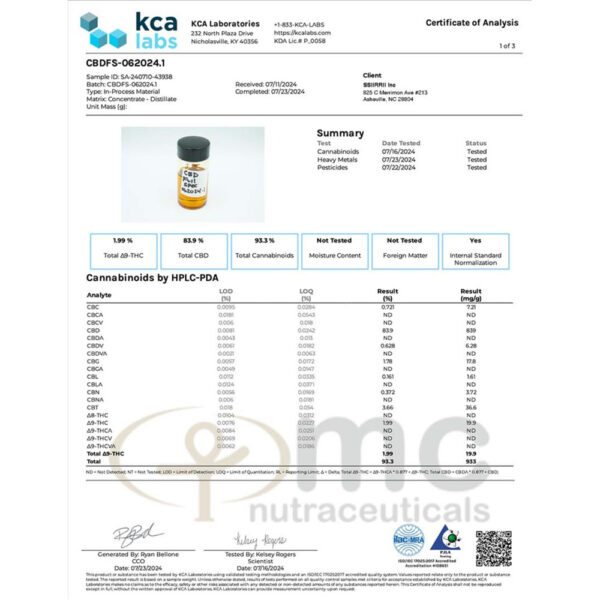 Pure Kure CBD Tincture - 1000, 2000