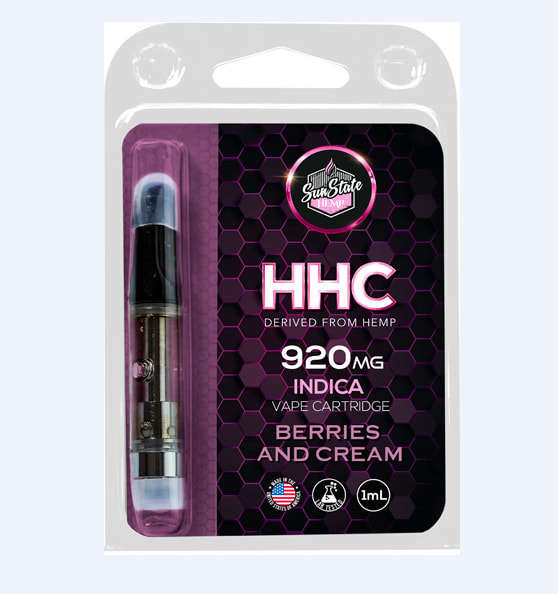 HHC Sunstate Cartridges Hemp Derived Berries and Cream