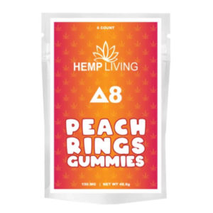 Delta 8 Hemp Living Gummies Peach Rings
