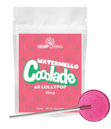 Delta 8 Hemp Living Lollipops Watermello Cooolade