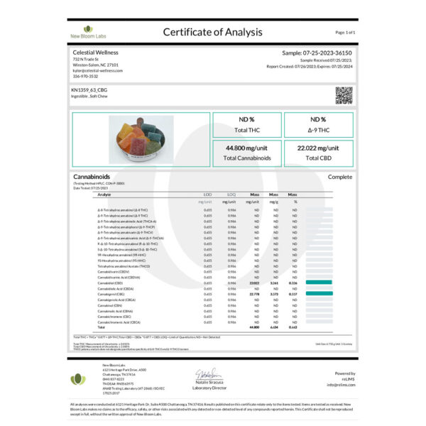 Celestial Wellness Daytime Gummy CBG