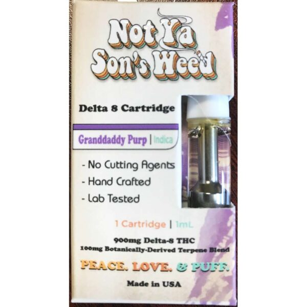 Not Ya Sons Weed vape cartridge Delta 8 Granddaddy purple