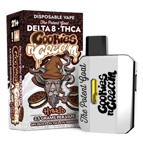 The Potent Goat Delta 8 THCa Disposable Vape Cookies and Cream