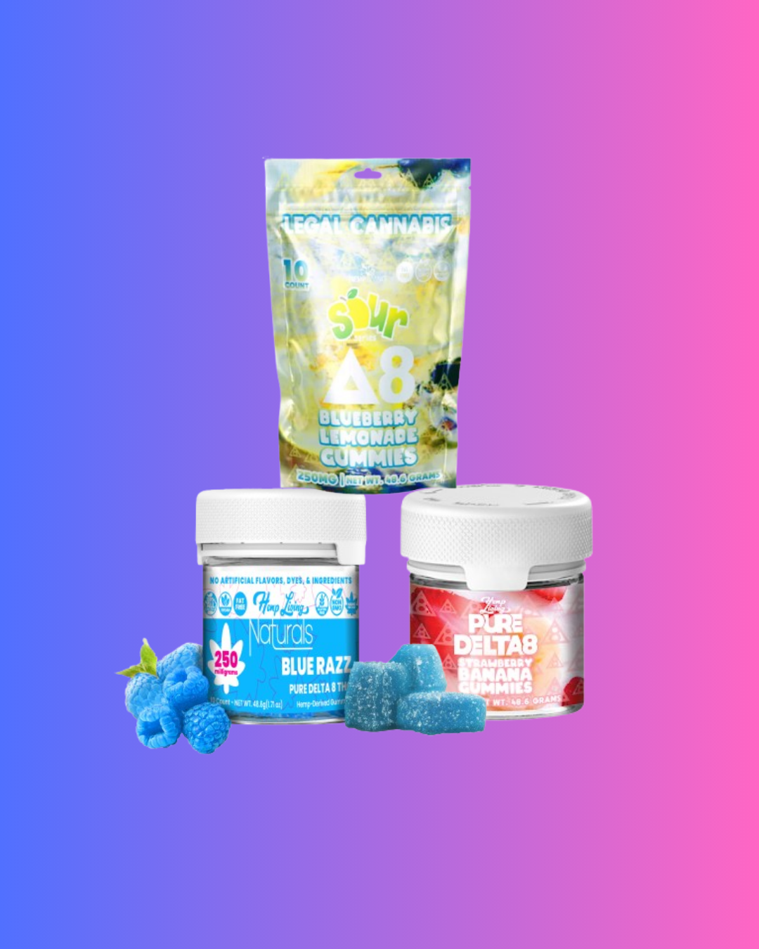 Hemp Living 25mg Delta 8 Gummies - Buy one Get one Free