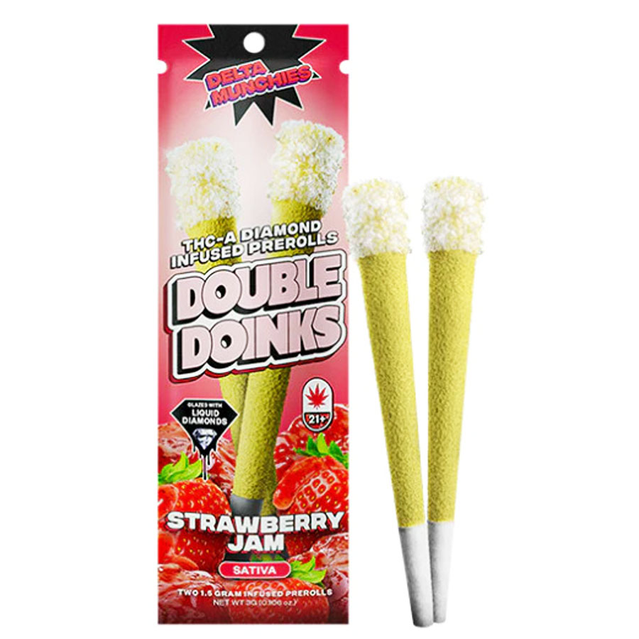 Delta Munchies THCA Double Doink preroll - Strawberry Jam