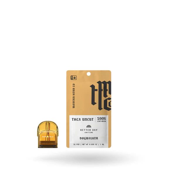 Modern herb THCa Pod Refill dog walker