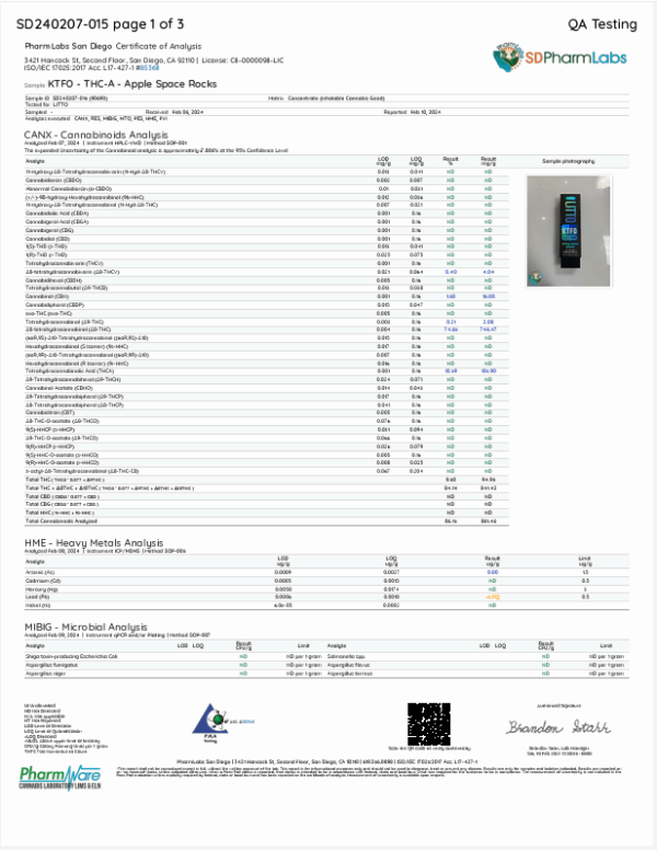 Apple Space Rocks COA