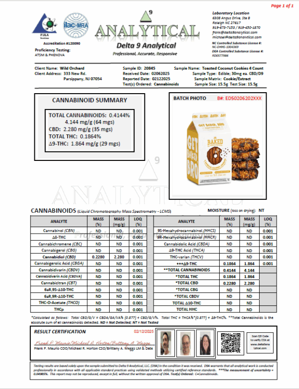 Toasted Coconut Cookies 4 Count COA